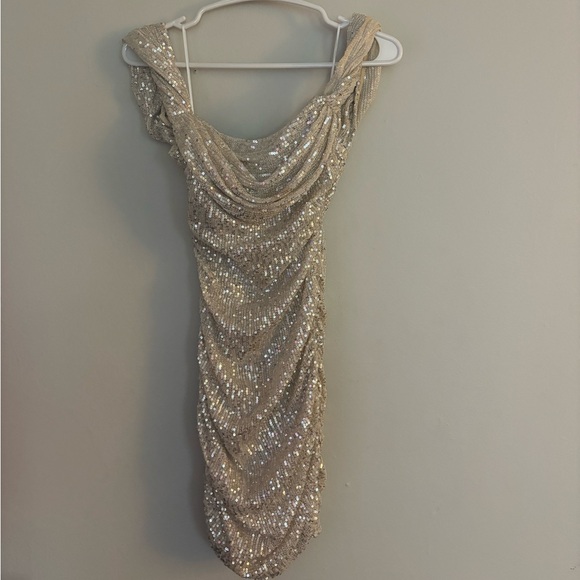 Hello Molly Frequent The Club Dress in Silver - Picture 3 of 4